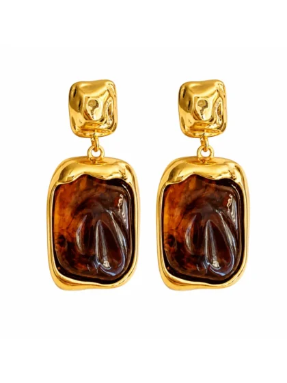 Vintage Caramel Amber Gradient Acrylic Earrings